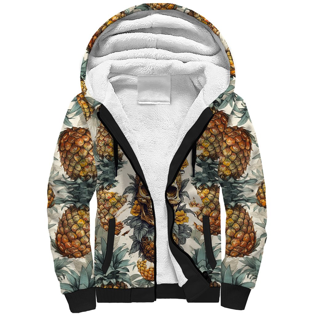 Pineapple Skull Sherpa Hoodie Summer Paradise TS04 - Polynesian Pride