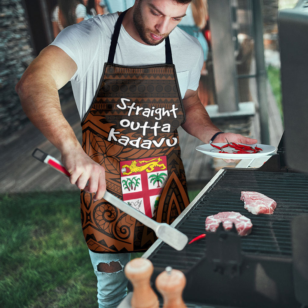 Straight Outta Kadavu Fiji Apron Tribal Polynesian Tattoo Coat Of Arms Flag TS04 - Polynesian Pride