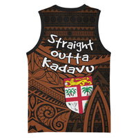 Straight Outta Kadavu Fiji Basketball Jersey Tribal Polynesian Tattoo Coat Of Arms Flag TS04 - Polynesian Pride