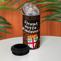 Straight Outta Kadavu Fiji 4 in 1 Can Cooler Tumbler Tribal Polynesian Tattoo Coat Of Arms Flag TS04 - Polynesian Pride