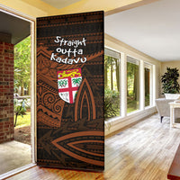 Straight Outta Kadavu Fiji Door Cover Tribal Polynesian Tattoo Coat Of Arms Flag TS04 - Polynesian Pride
