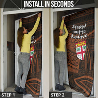 Straight Outta Kadavu Fiji Door Cover Tribal Polynesian Tattoo Coat Of Arms Flag TS04 - Polynesian Pride