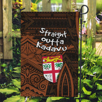 Straight Outta Kadavu Fiji Garden Flag Tribal Polynesian Tattoo Coat Of Arms Flag TS04 Garden Flag Brown Black - Polynesian Pride
