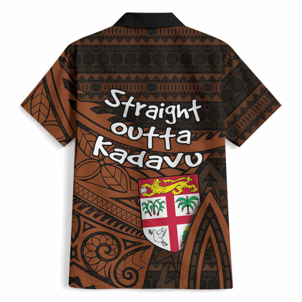 Straight Outta Kadavu Fiji Hawaiian Shirt Tribal Polynesian Tattoo Coat Of Arms Flag TS04 - Polynesian Pride