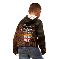 Straight Outta Kadavu Fiji Kid Hoodie Tribal Polynesian Tattoo Coat Of Arms Flag TS04 - Polynesian Pride