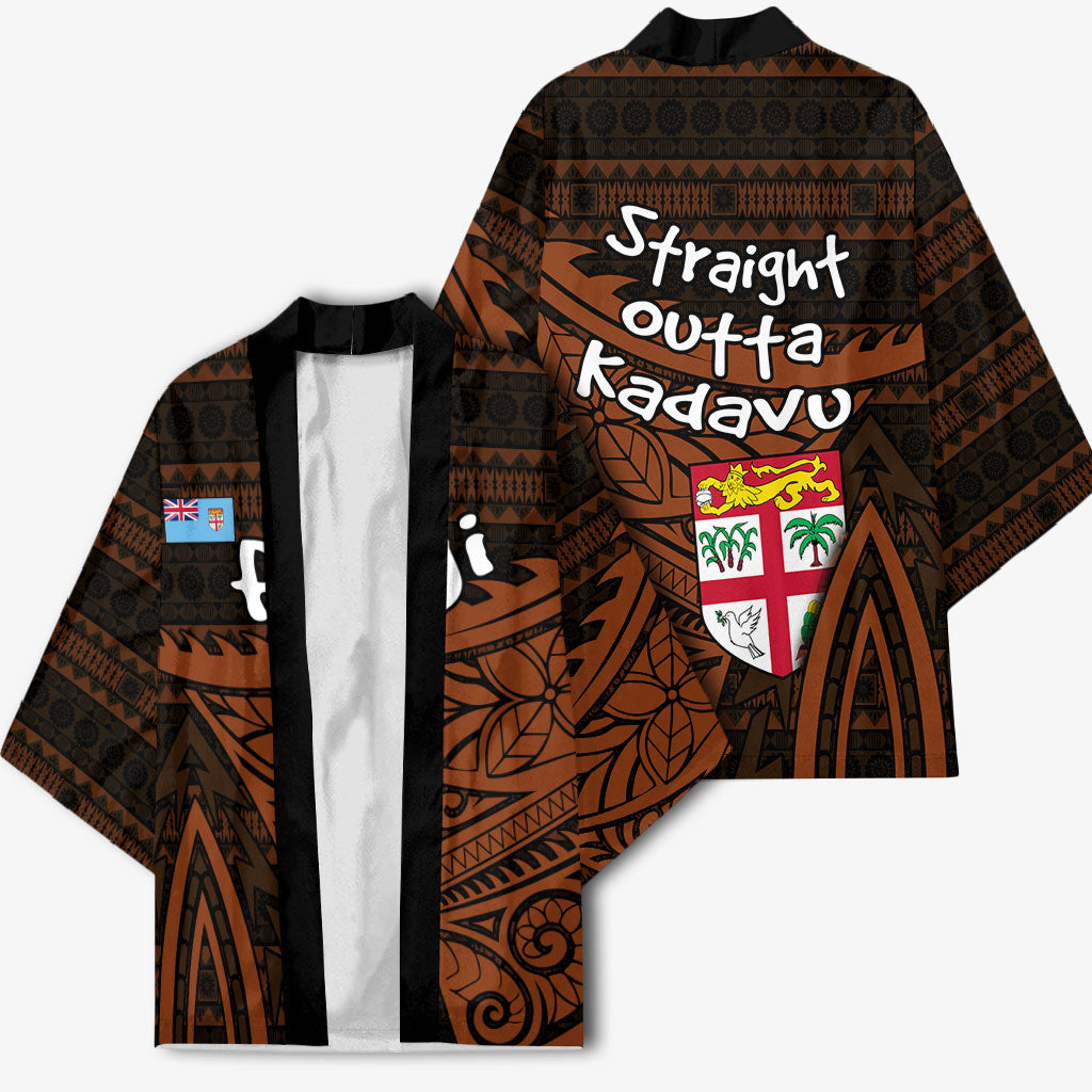 Straight Outta Kadavu Fiji Kimono Tribal Polynesian Tattoo Coat Of Arms Flag TS04 - Polynesian Pride