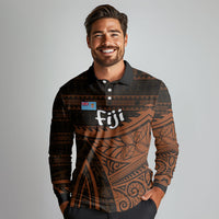 Straight Outta Kadavu Fiji Long Sleeve Polo Shirt Tribal Polynesian Tattoo Coat Of Arms Flag TS04 - Polynesian Pride
