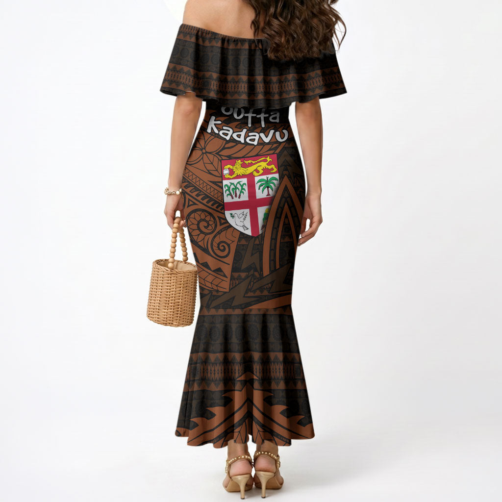 Straight Outta Kadavu Fiji Mermaid Dress Tribal Polynesian Tattoo Coat Of Arms Flag TS04 - Polynesian Pride