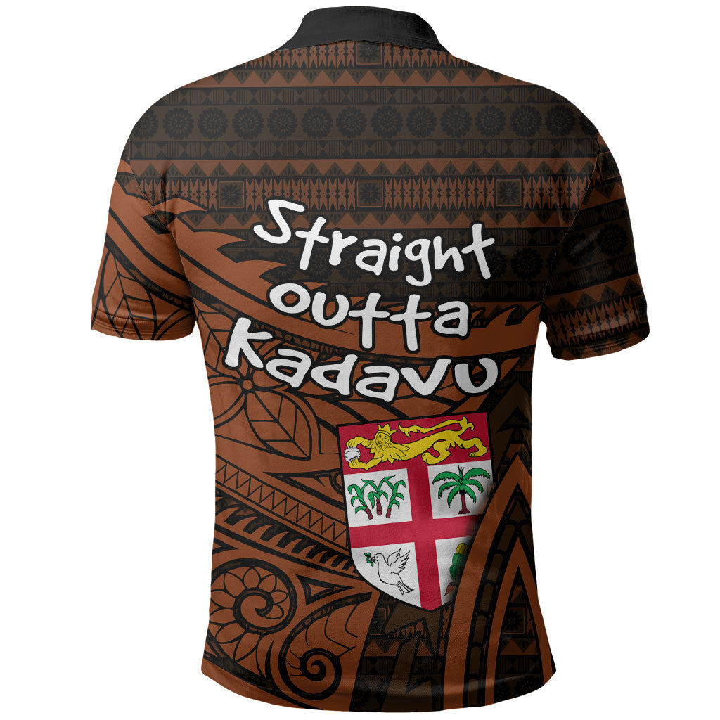 Straight Outta Kadavu Fiji Polo Shirt Tribal Polynesian Tattoo Coat Of Arms Flag TS04 - Polynesian Pride