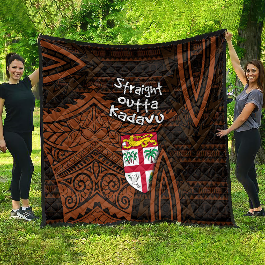 Straight Outta Kadavu Fiji Quilt Tribal Polynesian Tattoo Coat Of Arms Flag TS04 - Polynesian Pride