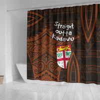 Straight Outta Kadavu Fiji Shower Curtain Tribal Polynesian Tattoo Coat Of Arms Flag TS04 - Polynesian Pride