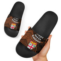 Straight Outta Kadavu Fiji Slide Sandals Tribal Polynesian Tattoo Coat Of Arms Flag TS04 - Polynesian Pride