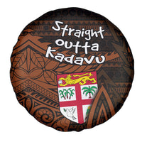 Straight Outta Kadavu Fiji Spare Tire Cover Tribal Polynesian Tattoo Coat Of Arms Flag TS04 - Polynesian Pride
