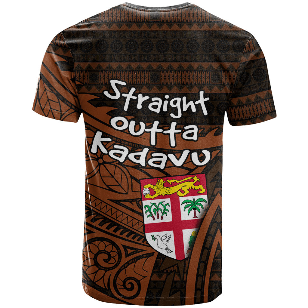 Straight Outta Kadavu Fiji T Shirt Tribal Polynesian Tattoo Coat Of Arms Flag TS04 - Polynesian Pride
