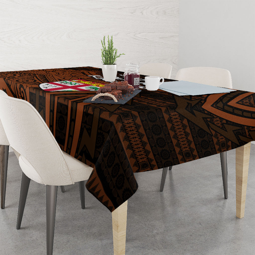 Straight Outta Kadavu Fiji Tablecloth Tribal Polynesian Tattoo Coat Of Arms Flag TS04 - Polynesian Pride