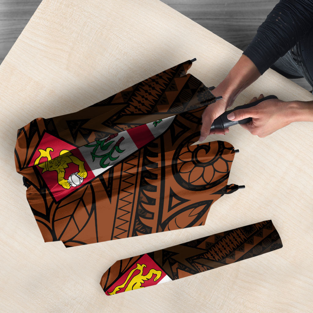 Straight Outta Kadavu Fiji Umbrella Tribal Polynesian Tattoo Coat Of Arms Flag TS04 - Polynesian Pride