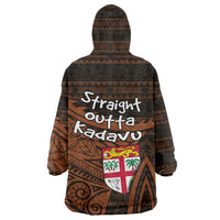 Straight Outta Kadavu Fiji Wearable Blanket Hoodie Tribal Polynesian Tattoo Coat Of Arms Flag TS04 - Polynesian Pride