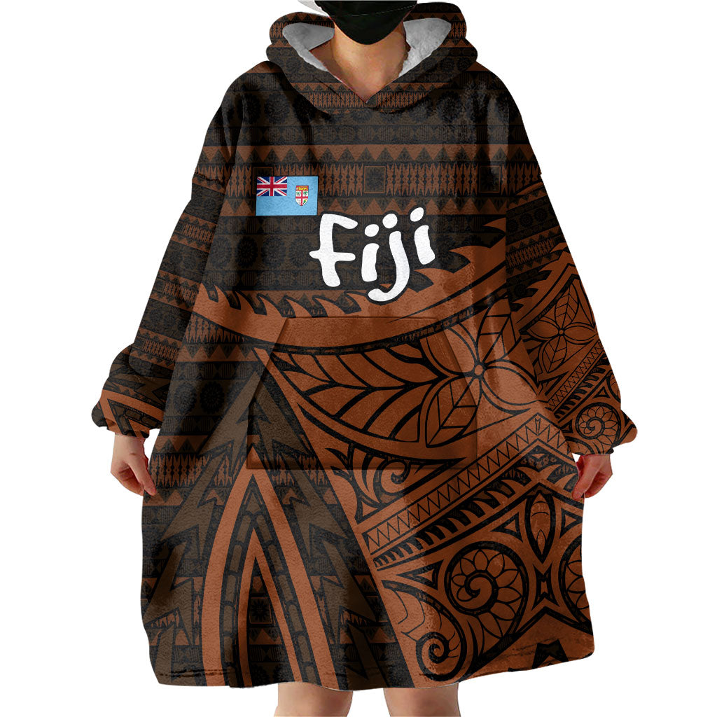 Straight Outta Kadavu Fiji Wearable Blanket Hoodie Tribal Polynesian Tattoo Coat Of Arms Flag TS04 - Polynesian Pride
