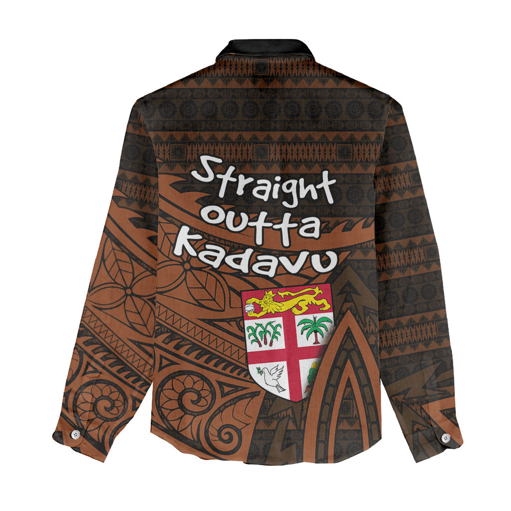 Straight Outta Kadavu Fiji Women Casual Shirt Tribal Polynesian Tattoo Coat Of Arms Flag TS04 - Polynesian Pride