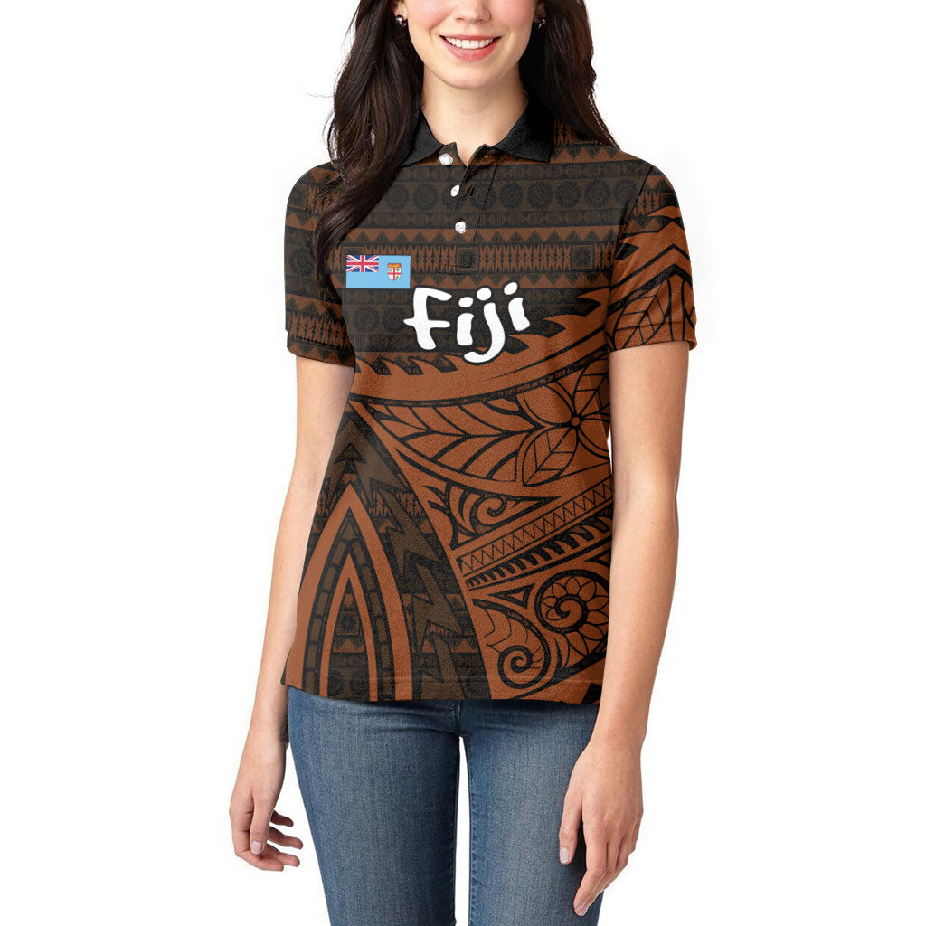 Straight Outta Kadavu Fiji Women Polo Shirt Tribal Polynesian Tattoo Coat Of Arms Flag TS04 - Polynesian Pride