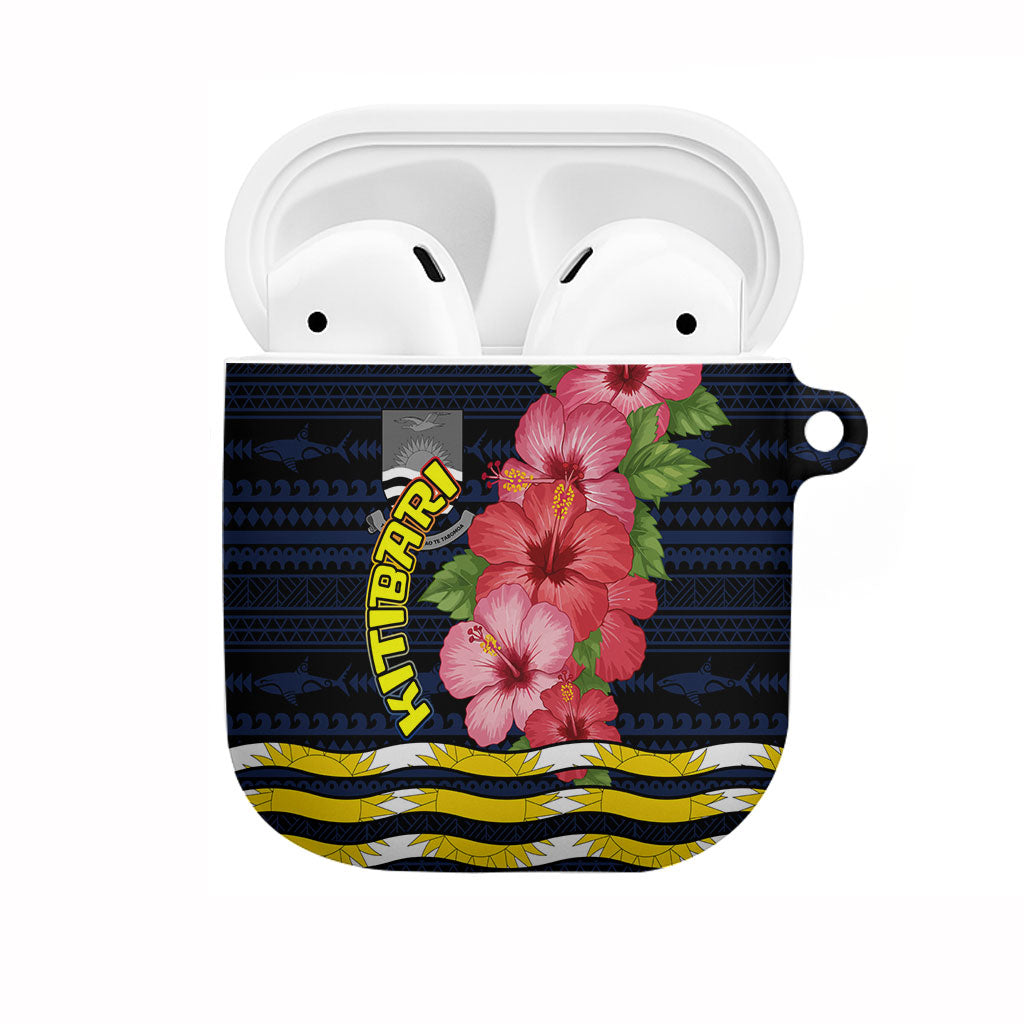 Kiribati AirPods Case Tropical Pink Hibiscus Flowers Polynesian Tribal TS04 Blue Black - Polynesian Pride