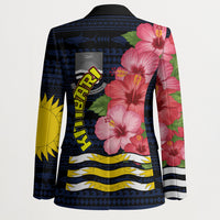 Kiribati Blazer Tropical Pink Hibiscus Flowers Polynesian Tribal TS04 - Polynesian Pride