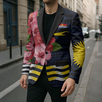 Kiribati Blazer Tropical Pink Hibiscus Flowers Polynesian Tribal TS04 - Polynesian Pride