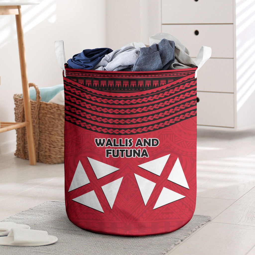 Wallis And Futuna Laundry Basket Polynesian Tattoo Flag Map