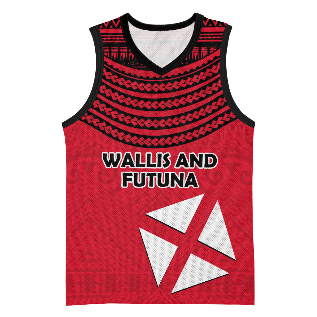Wallis And Futuna Basketball Jersey Polynesian Tattoo Flag Map