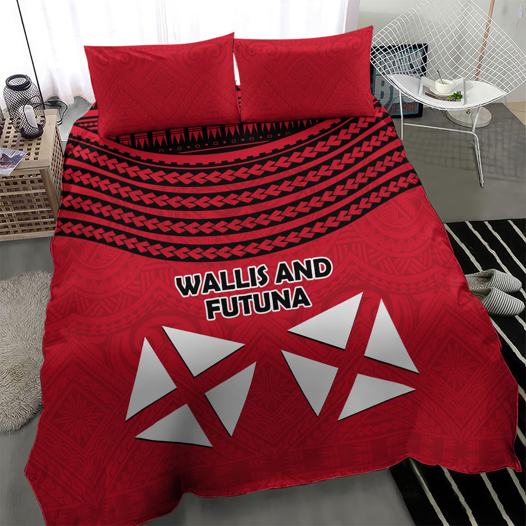 Wallis And Futuna Bedding Set Polynesian Tattoo Flag Map TS04 - Polynesian Pride