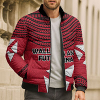 Wallis And Futuna Bomber Puffer Jacket Polynesian Tattoo Flag Map