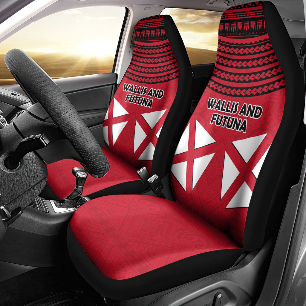 Wallis And Futuna Car Seat Cover Polynesian Tattoo Flag Map TS04 - Polynesian Pride