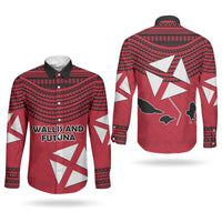 Wallis And Futuna Couples Matching Off The Shoulder Long Sleeve Dress and Long Sleeve Button Shirt Polynesian Tattoo Flag Map TS04 - Polynesian Pride
