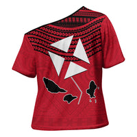 Wallis And Futuna Cross Shoulder Shirt Polynesian Tattoo Flag Map TS04 - Polynesian Pride