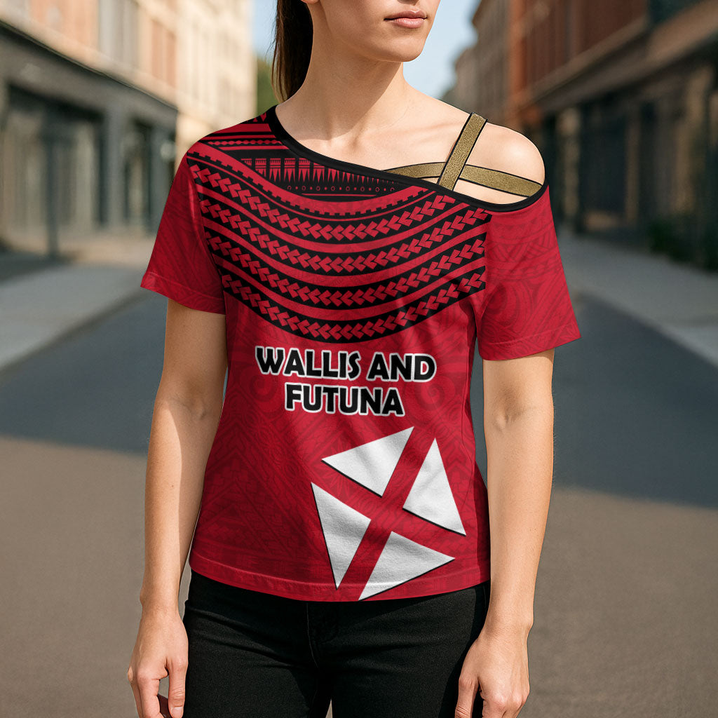Wallis And Futuna Cross Shoulder Shirt Polynesian Tattoo Flag Map TS04 - Polynesian Pride