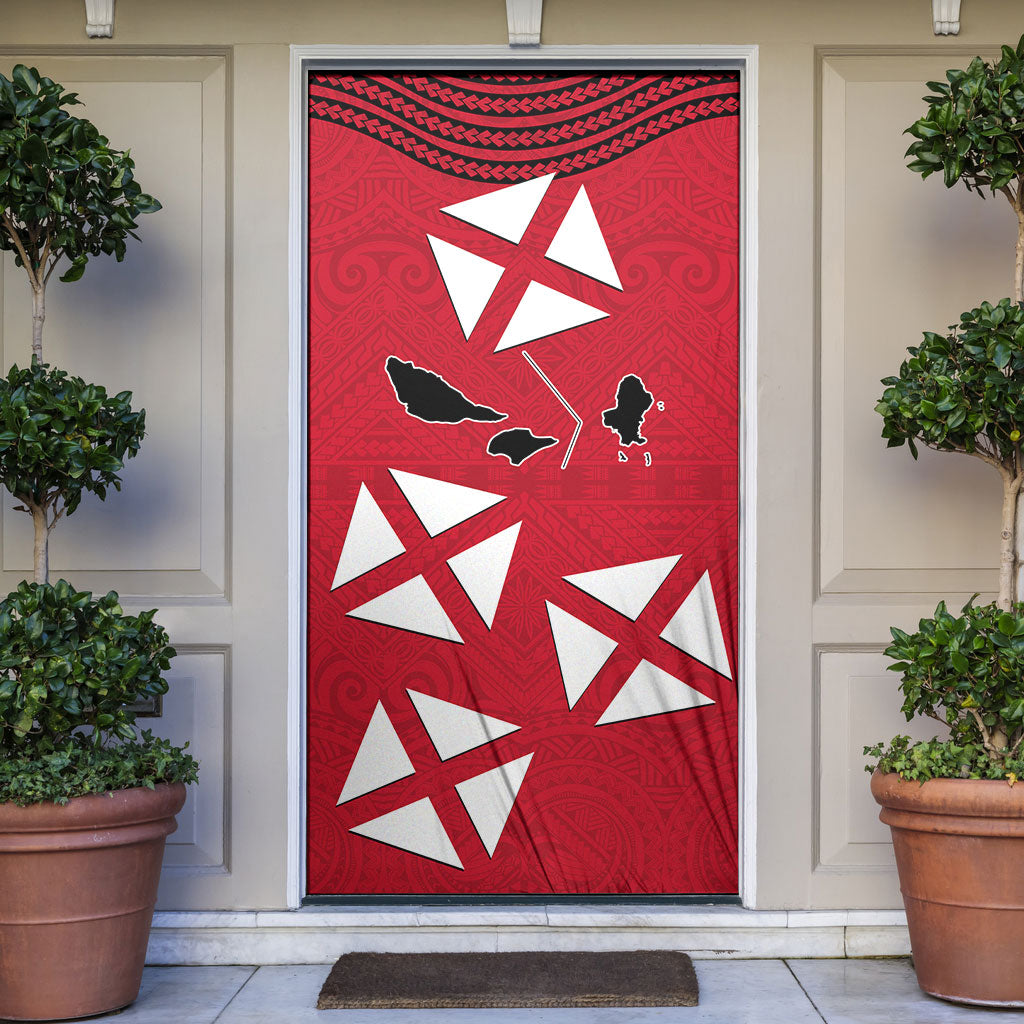 Wallis And Futuna Door Cover Polynesian Tattoo Flag Map
