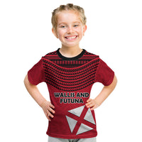 Wallis And Futuna Kid T Shirt Polynesian Tattoo Flag Map
