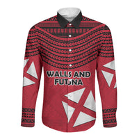 Wallis And Futuna Long Sleeve Button Shirt Polynesian Tattoo Flag Map