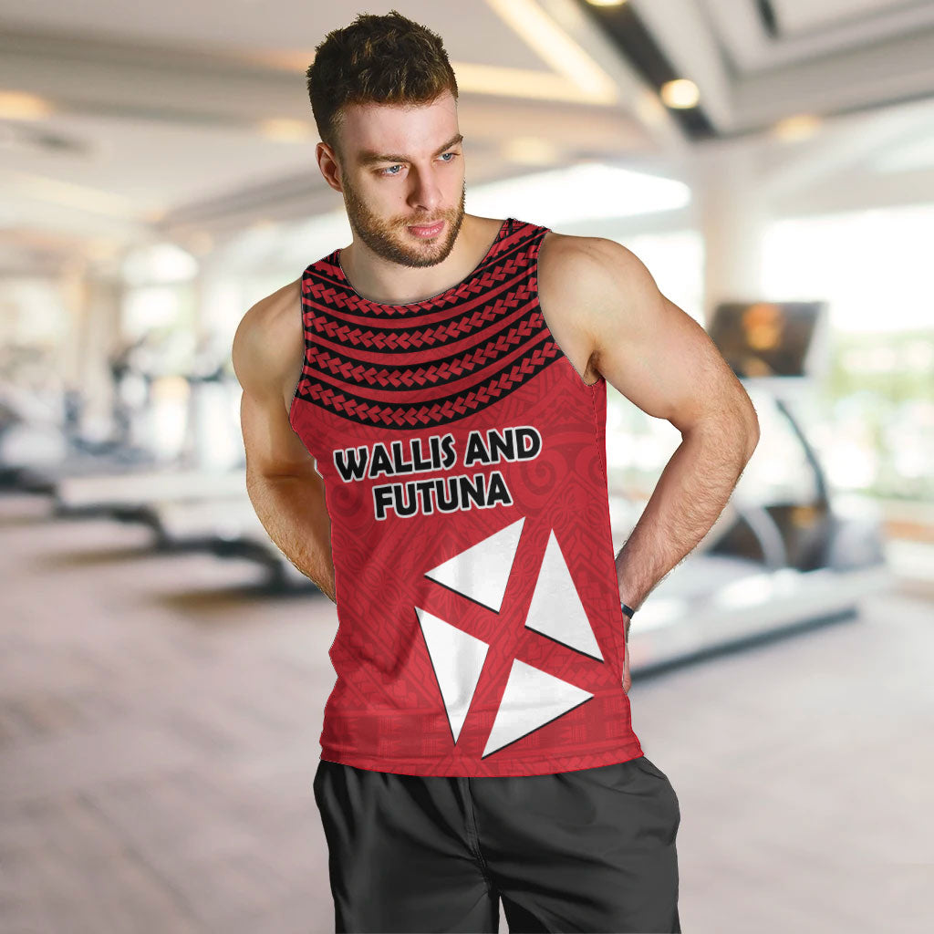 Wallis And Futuna Men Tank Top Polynesian Tattoo Flag Map