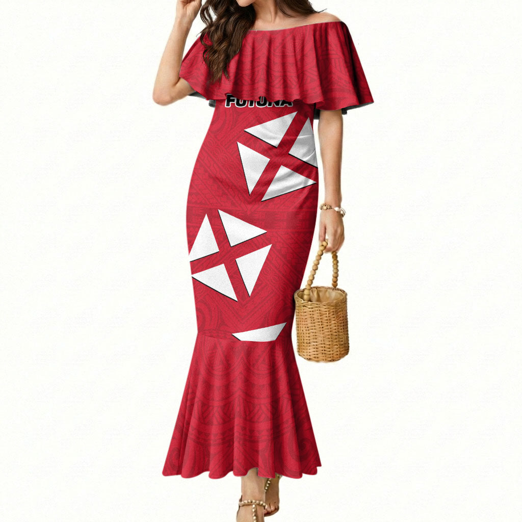 Wallis And Futuna Mermaid Dress Polynesian Tattoo Flag Map