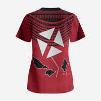 Wallis And Futuna Scrub Top Polynesian Tattoo Flag Map