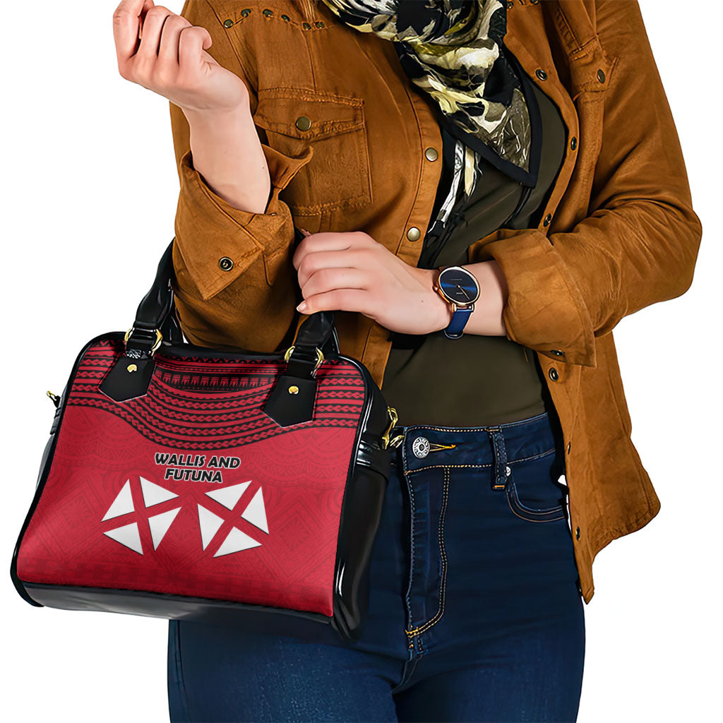 Wallis And Futuna Shoulder Handbag Polynesian Tattoo Flag Map TS04 - Polynesian Pride