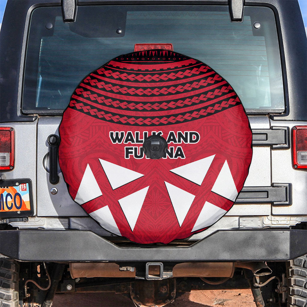 Wallis And Futuna Spare Tire Cover Polynesian Tattoo Flag Map