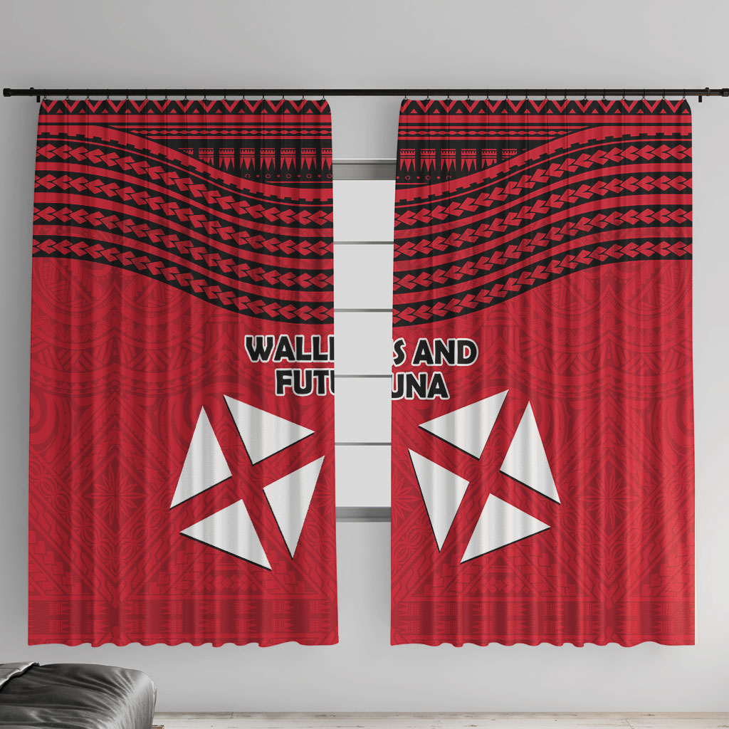 Wallis And Futuna Window Curtain Polynesian Tattoo Flag Map