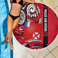 Wallis And Futuna Beach Blanket Tribal Polynesian Tattoo Flag Motif