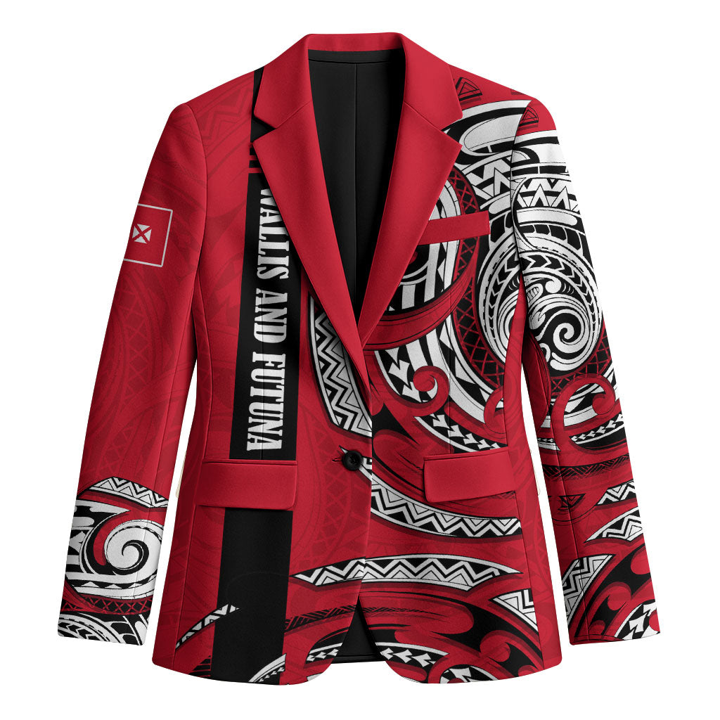 Wallis And Futuna Blazer Tribal Polynesian Tattoo Flag Motif