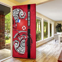 Wallis And Futuna Door Cover Tribal Polynesian Tattoo Flag Motif