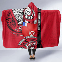Wallis And Futuna Hooded Blanket Tribal Polynesian Tattoo Flag Motif TS04 One Size Red Black - Polynesian Pride