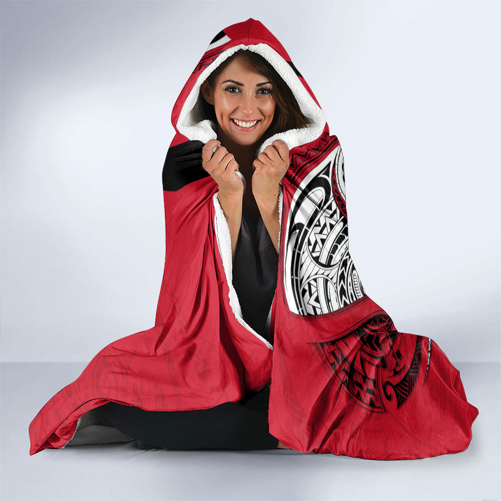 Wallis And Futuna Hooded Blanket Tribal Polynesian Tattoo Flag Motif TS04 - Polynesian Pride