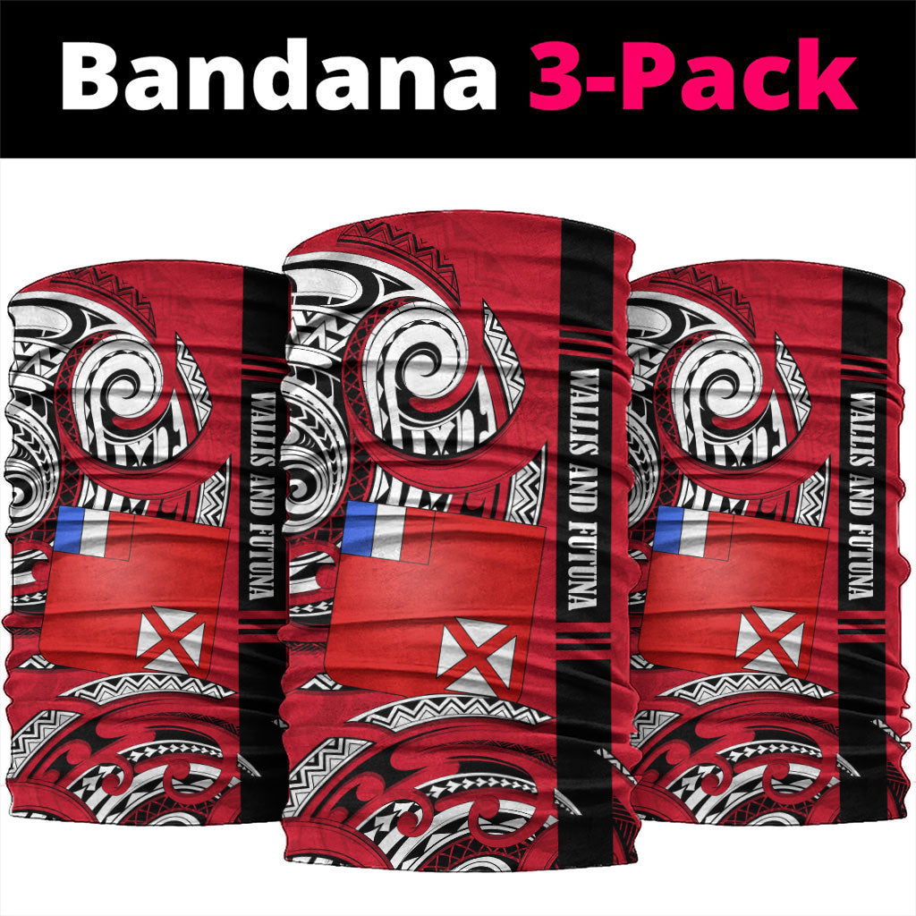 Wallis And Futuna Neck Gaiter Tribal Polynesian Tattoo Flag Motif